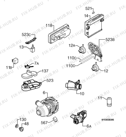 Взрыв-схема посудомоечной машины Zanussi ZDT430 - Схема узла Electrical equipment 268